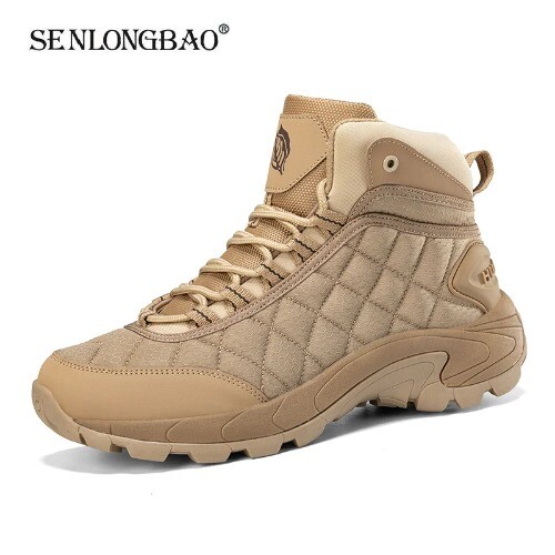 Men's Outdoor Hiking Boots Non-Slip Rubber Ankle Desert Boots-image