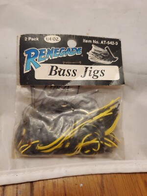 Renegade Bass Jig 1/4 Oz 2 Pack Vintage #AT-542-3 Black And Yellow