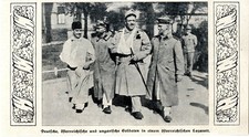 Deutsche &ouml;sterreichische u.ungarische Soldaten in einem Lazarett 1. WK 1914