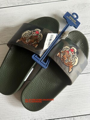 Polo Ralph Lauren Cayson POLO Tiger Spell out Slides Sandals  display picture 1