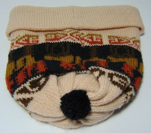 Vintage 1990s OTUZCO PERU LLAMA LLAMAS KNIT WINTER STOCKING CAP HAT HIPSTER - Picture 6 of 11