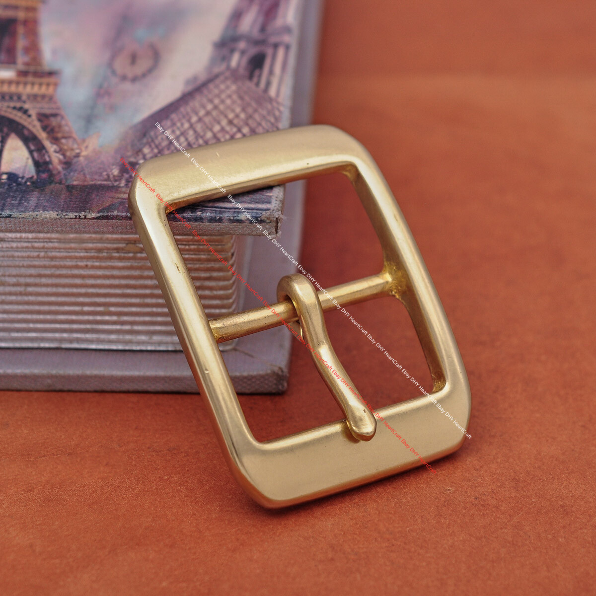 Heavy Duty Real Solid Brass Center Bar Pin Belt Buckle Fits 40mm
