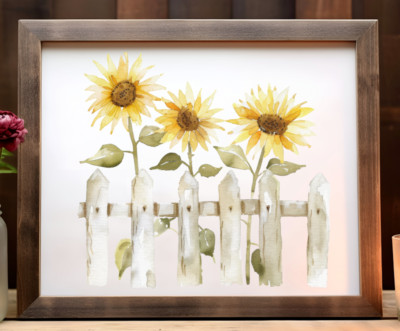 Floral Art Print, Sunflowers Wall Art Print, Botanical Nature Art Print #51