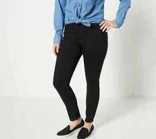 Denim & Co. Cozy Touch Denim Regular Pull-On Jeggings - Black (Reg 10) a465990 