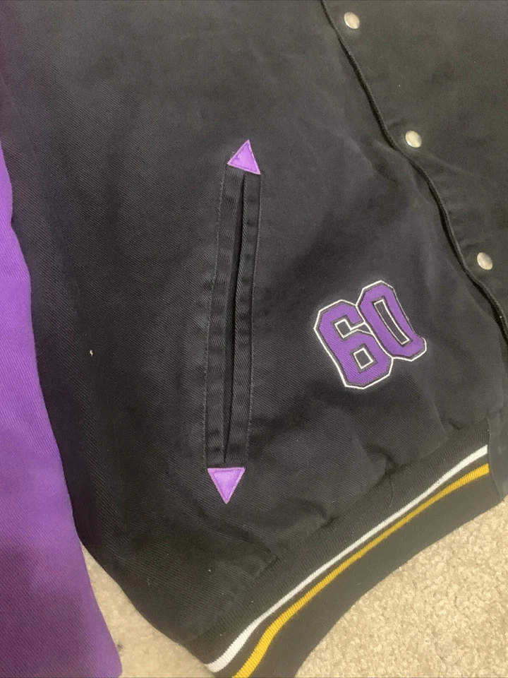 NCAA Adult Lsu Tigers Licensed"Collegiate" Varsity Jacket 3XL Black Purple - Image 4 of 4
