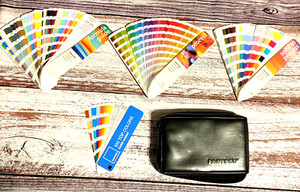 Pantone Guides 4 Fan Books of Color and Case Used Different editions. 1997-1998.