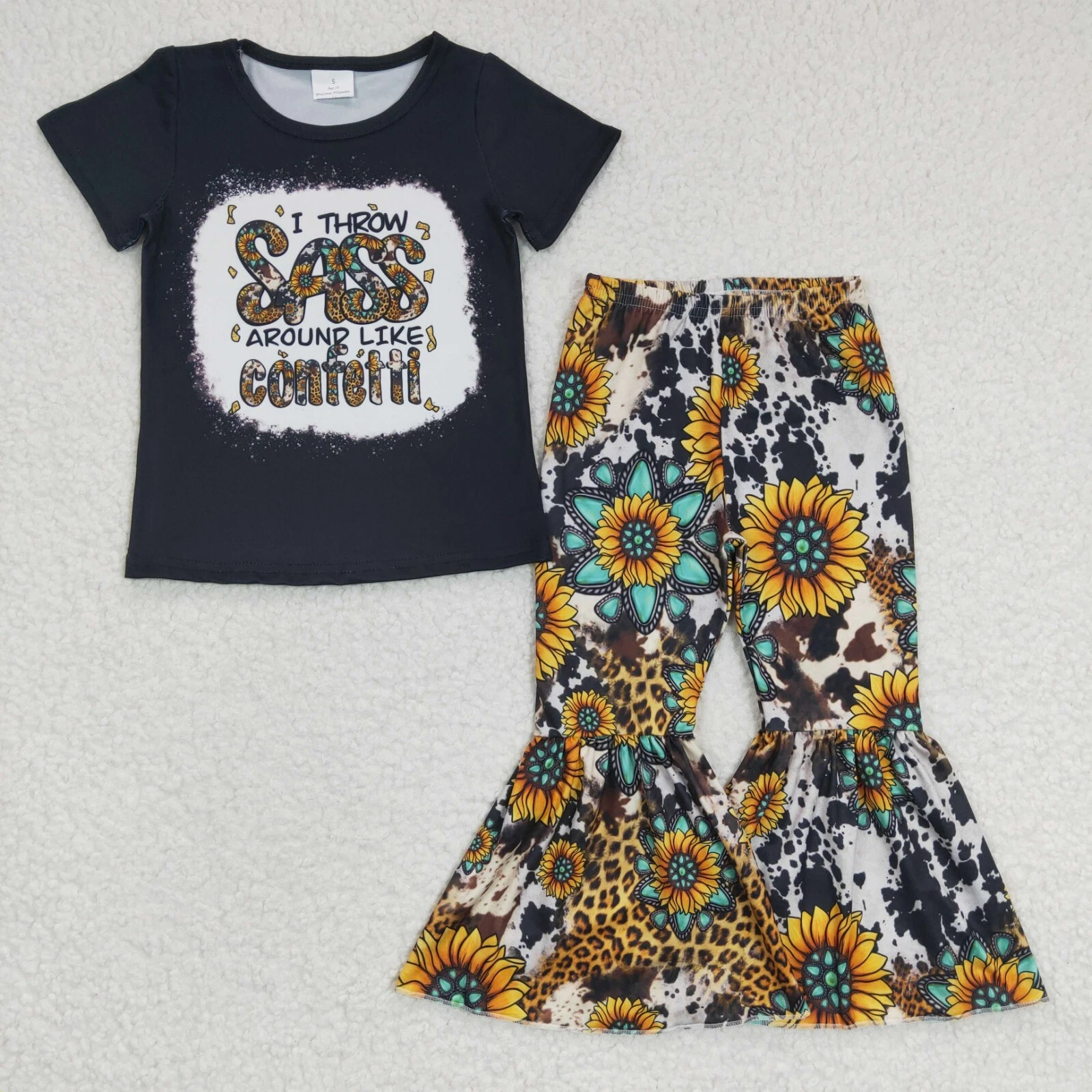 Girls Clothing I Throw Sassy Around Like Confetti Bell Bottom Pants Set