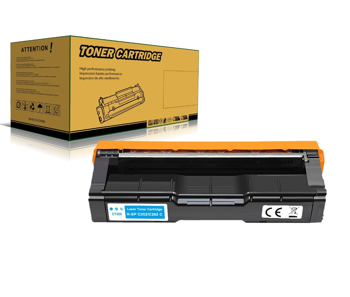 Toner compatible Ricoh SPC252 cyan pour impression laser couleur intense