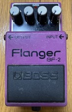 BOSS BF-2 Flanger Guitar Effect Pedal Vintage Analog Effects Unit Tested Good
