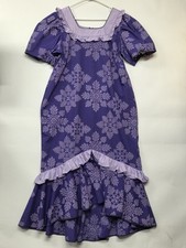Vtg Hawaiian Muu Muu Long Fitted Purple Women Size 1X Made In Hawaii Maxi Dress