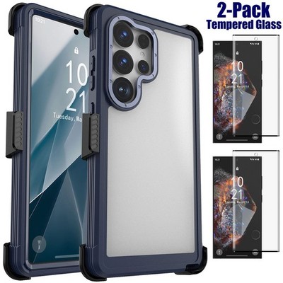 For Samsung Galaxy S24/Plus/Ultra/FE Shockproof Clip Case Cover/Screen Protector