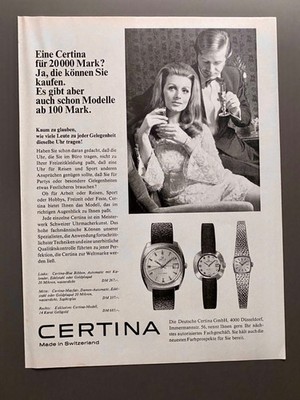 Certina Blue Ribbon & Mayfair 1970 Vintage Watch Ad Werbung Reklame K79