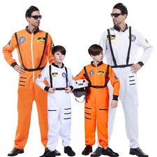 Adult Kids Astronaut Costume Jumpsuit Bodysuit Space Suit Book Week Cosplay