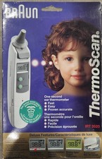 Braun ThermoScan IRT 3520 Digital Infrared Ear Thermometer White Gray Set