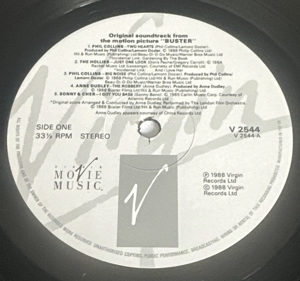Buster - Original 1988 Motion Picture Soundtrack Vinyl LP Album Record EX / EX - Image 4 of 4