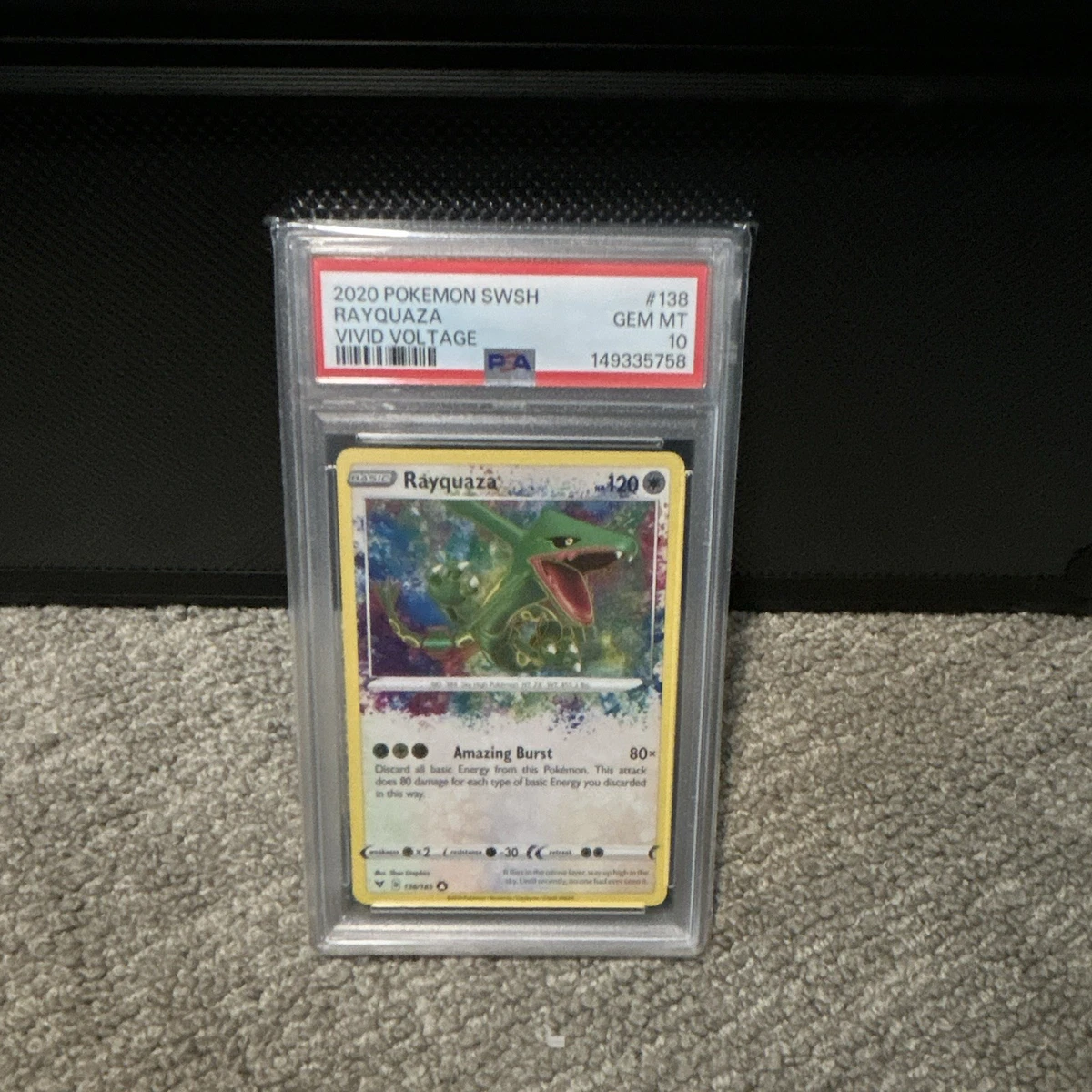 rayquaza v bccg 10 graded card slab Alt Art PSA CGC Beckett A BGS 10 Black Label