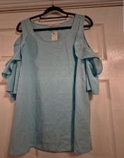 BNWT Blue cold shoulder blouse top size 14 from Asda George
