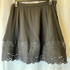 Urban Love Women Sz L Mini A-Line Skirt Floral Lace Side Zip Lined Romantic Boho