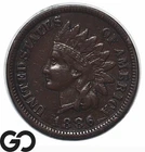 1886 Indian Head Cent Penny Type 1, XF Better Date Variety