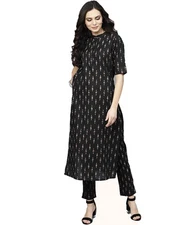 GoSriKi Women's Cotton Solid Straight Kurta with Palazzo