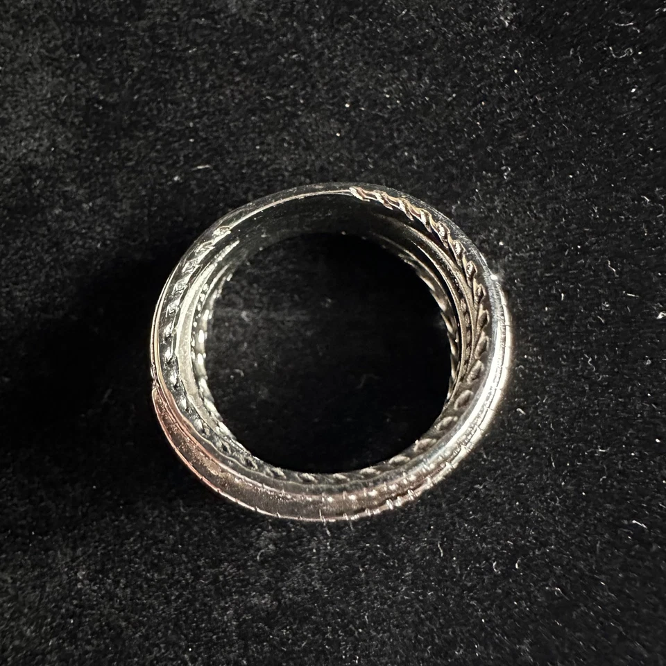 Anillo David Yurman Diamante Plata de Ley Cable Retorcido Talla 8 Foto 4 de 4