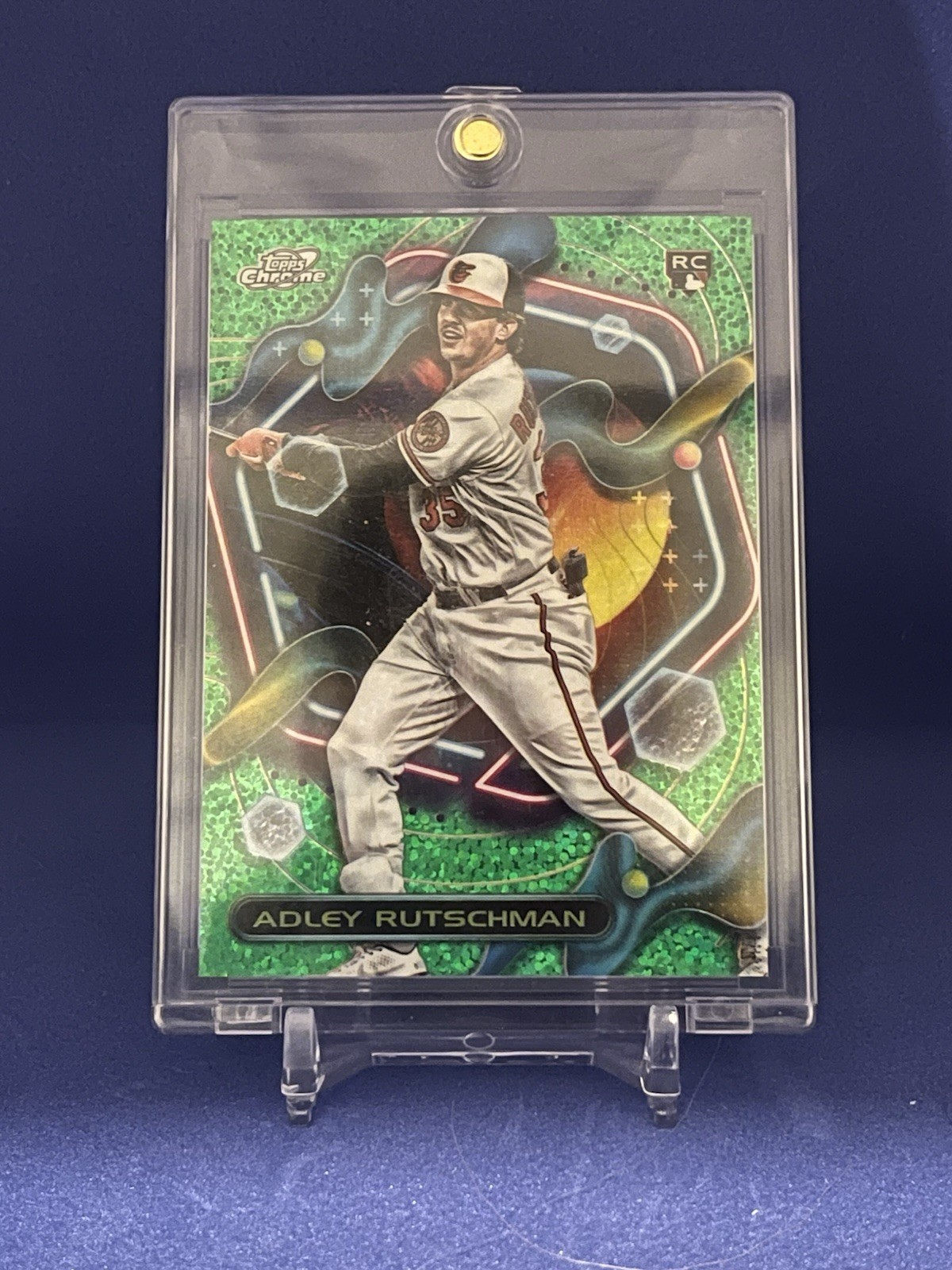 2023 Topps Cosmic Chrome Adley Rutschman #35 Rookie Green Refractor #'d /75