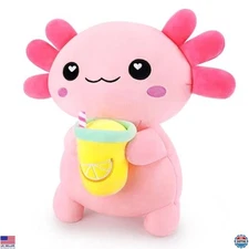 Achwishap 14” Pink Axolotl Plush Toy - Cute Kawaii Stuffed Animal, Ideal Gift!