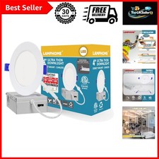 1-Pack of 4-Inch Slim LED Recessed Lights with Junction Box, Adjustable Color...