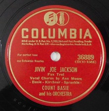 COUNT BASIE Jivin Joe Jackson, Queer Street COLUMBIA 78 RPM 36889