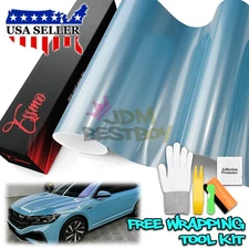 ESSMO PET Super Gloss Metallic Crystal Blue Vehicle Vinyl Wrap Decal Like Paint