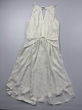 Banana Republic Dress Womens 8 White Halter Sleeveless Chiffon Fit & Flare