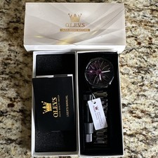 Olevs Hip Hop Car Wheel Watch Purple