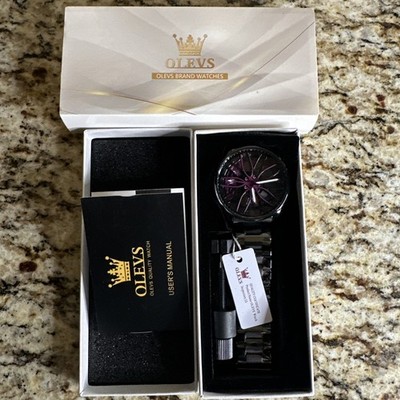 Olevs Hip Hop Car Wheel Watch Purple