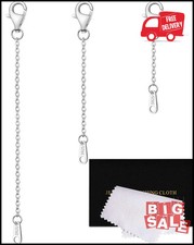 3 Pcs 925 Sterling Silver Necklace Chain Extenders for Bracelet, 1/2/3 Inch
