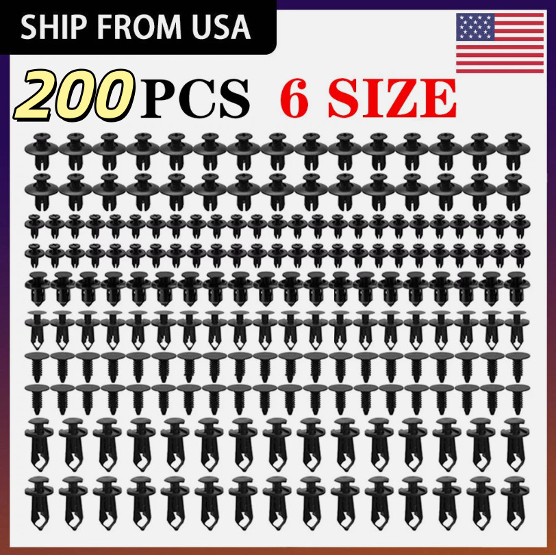 For Nissan 200Pcs Bumper Clips Retainer Auto Car Rivets Fastener Fender Push