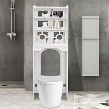 4-tier Toilet Cabinet PVC Over The Toilet Storage Cabinet Bathroom Storage Rack