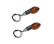 K&S Universal Ultra Small Mini Stalk Black Marker Lights w/Amber Lens (25-8350)