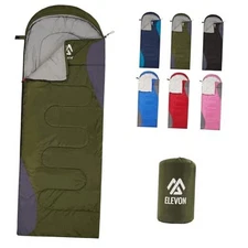  Sleeping Bag for Adults Teens Kids Cold Warm Weather, 1-person, 1-pack, Green