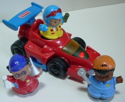 Fisher Price Little People Race Car Lights & Sounds Extra Figures