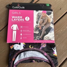 Girls Size Large 10/12 Cuddl Duds Long Sleeve 2 Piece Set, Unicorn/space