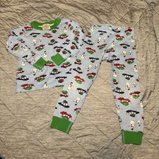 Hanna Anderson Organic Cotton Boys 2 Piece Pajama Set Size 4 Christmas Winter