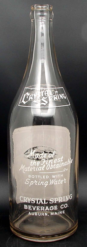 Crystal Spring Gold Bond; Auburn, Maine; 2-color ACL soda pop bottle - Picture 3 of 3