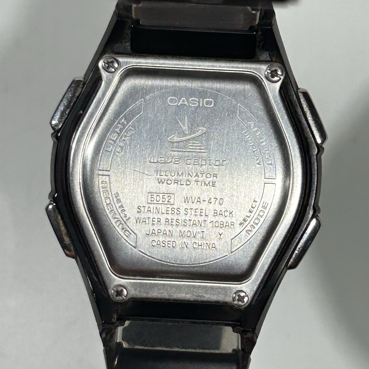Casio Wave Ceptor Men's Watch 5052 WVA-470 World Time Illuminator