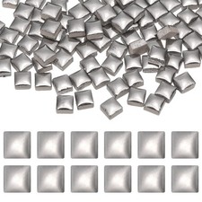 9mm Square Mosaic Tile, 300g Ceramic Mosaic Tile Bulk, Silver Tone