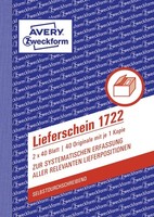 Avery Zweckform® 1722 1722 Lieferschein, Din A6, Selbstdurchschreibend, 2 X 40 B