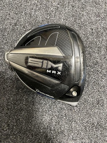 TaylorMade SIM MAX 9° Head Only Golf Driver Used with Cover, Slight face wear