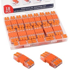 18pcs Lever Wire Connectors, 2/3 Ports Electrical Splicing Compact Nuts Conne...
