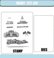 M6655 READY , SET, GO Stamp and Metal Cutting Dies DIY Handmade Cards Scrapbook