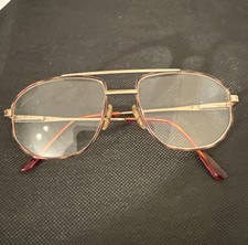 Vtg Retro Double Bridge Gold-Tone Metal/Wire  Tortoise Eyeglass Frames-Aviator