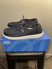 Hey Dude Women  s Wendy Stretch Canvas Slip On Black Shoes Sz 7 New